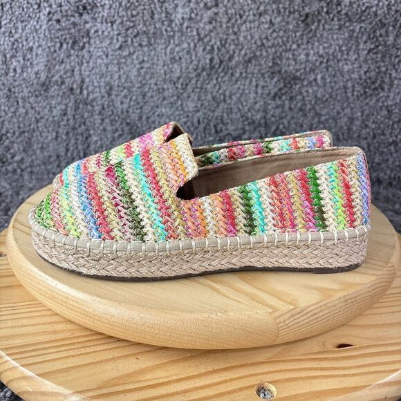Joie Cara Raffia Espadrilles Women 7 Multicolor Slip On Shoe Comfort Flat Loafer - Picture 1 of 9
